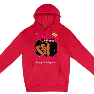 Afro Diva A Queen Was Born In January Happy Birthday To Me Premium Pullover Hoodie