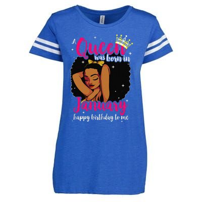 Afro Diva A Queen Was Born In January Happy Birthday To Me Enza Ladies Jersey Football T-Shirt