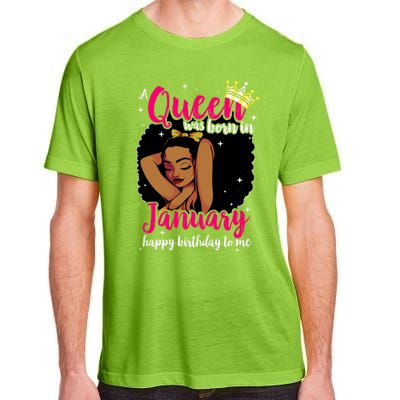 Afro Diva A Queen Was Born In January Happy Birthday To Me Gift Adult ChromaSoft Performance T-Shirt