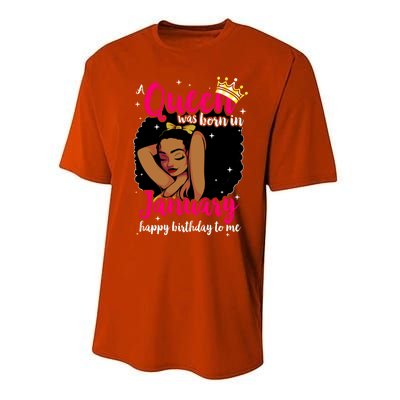 Afro Diva A Queen Was Born In January Happy Birthday To Me Gift Performance Sprint T-Shirt