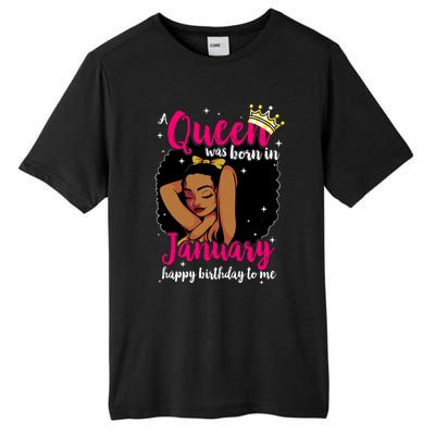 Afro Diva A Queen Was Born In January Happy Birthday To Me Gift Tall Fusion ChromaSoft Performance T-Shirt