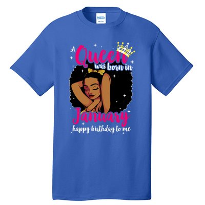 Afro Diva A Queen Was Born In January Happy Birthday To Me Gift Tall T-Shirt