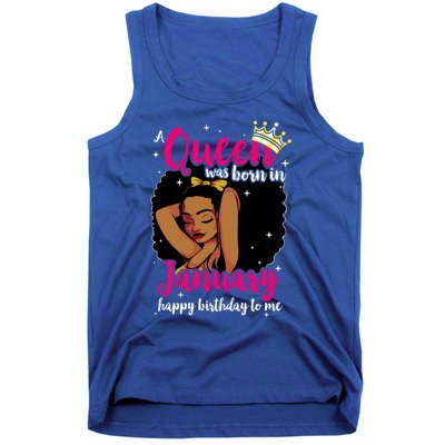 Afro Diva A Queen Was Born In January Happy Birthday To Me Gift Tank Top