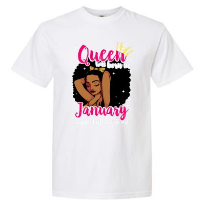 Afro Diva A Queen Was Born In January Happy Birthday To Me Gift Garment-Dyed Heavyweight T-Shirt