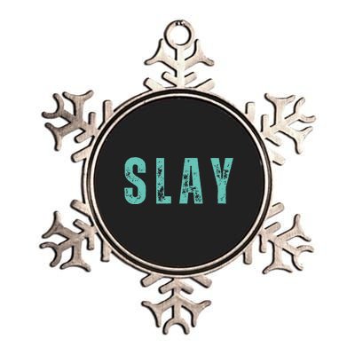 Another Day Another Slay Groovy Inspired Positive Vibes Metallic Star Ornament