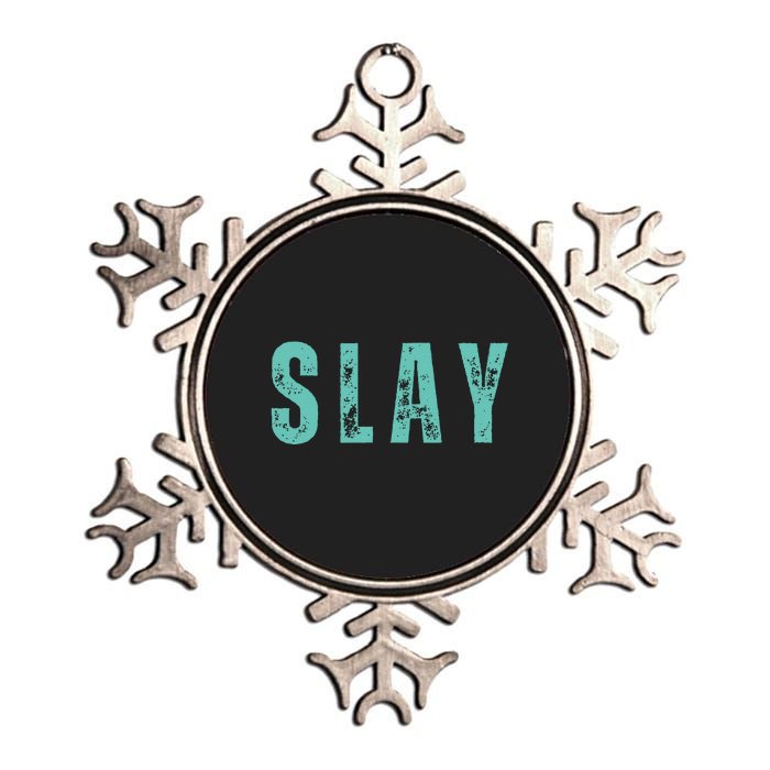 Another Day Another Slay Groovy Inspired Positive Vibes Metallic Star Ornament