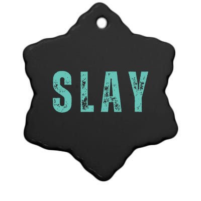 Another Day Another Slay Groovy Inspired Positive Vibes Ceramic Star Ornament