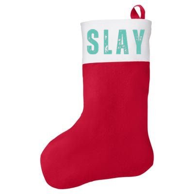 Another Day Another Slay Groovy Inspired Positive Vibes Felt Holiday Christmas Stocking