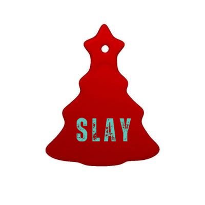 Another Day Another Slay Groovy Inspired Positive Vibes Ceramic Tree Ornament