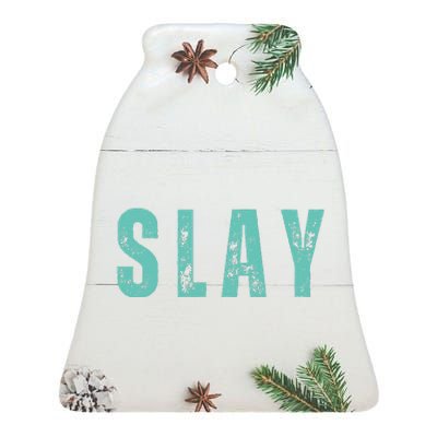 Another Day Another Slay Groovy Inspired Positive Vibes Ceramic Bell Ornament