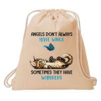 Angels Don't Always Have Wings Sometimes They Have Whiskers Drawstring Bag