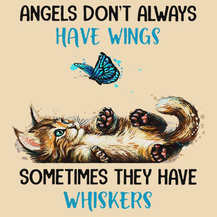 Angels Don't Always Have Wings Sometimes They Have Whiskers Drawstring Bag