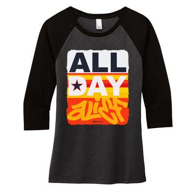 All Day Alief Women's Tri-Blend 3/4-Sleeve Raglan Shirt