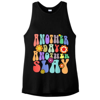 Another Day Another Slay Groovy Inspired Positive Vibes Ladies PosiCharge Tri-Blend Wicking Tank