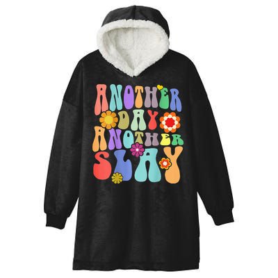 Another Day Another Slay Groovy Inspired Positive Vibes Hooded Wearable Blanket
