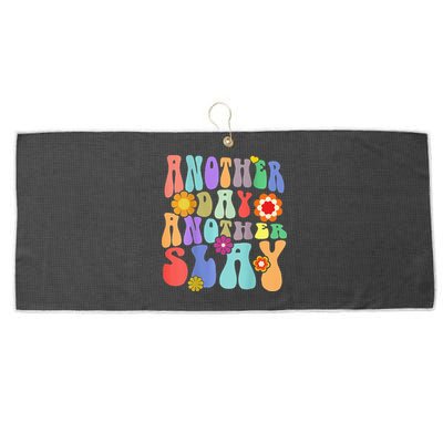 Another Day Another Slay Groovy Inspired Positive Vibes Large Microfiber Waffle Golf Towel