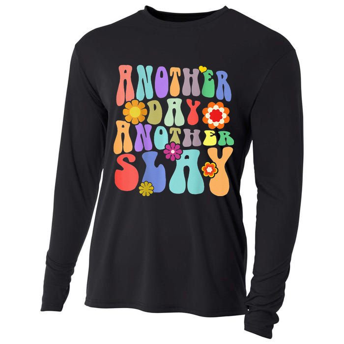 Another Day Another Slay Groovy Inspired Positive Vibes Cooling Performance Long Sleeve Crew