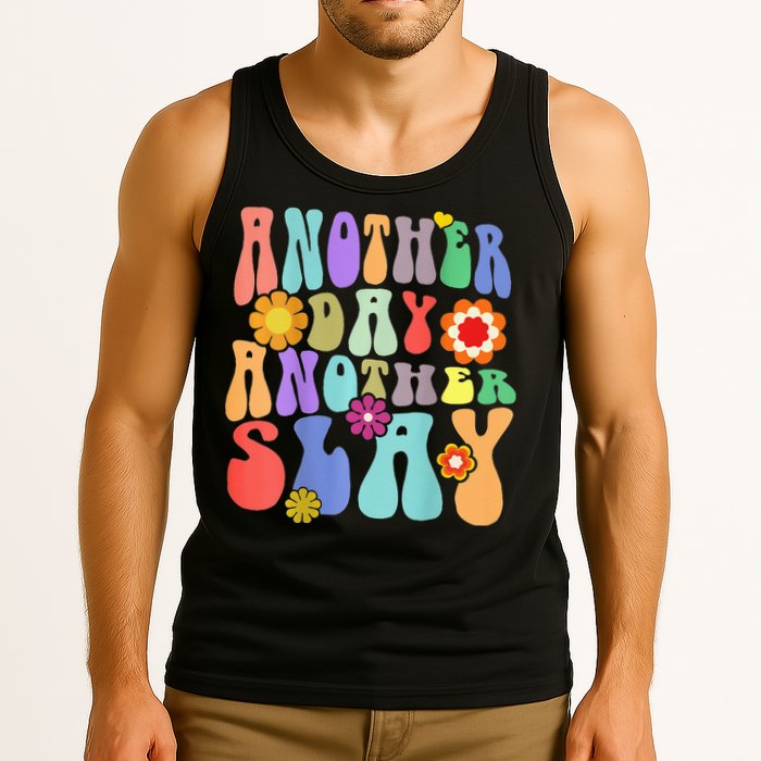 Another Day Another Slay Groovy Inspired Positive Vibes Tank Top
