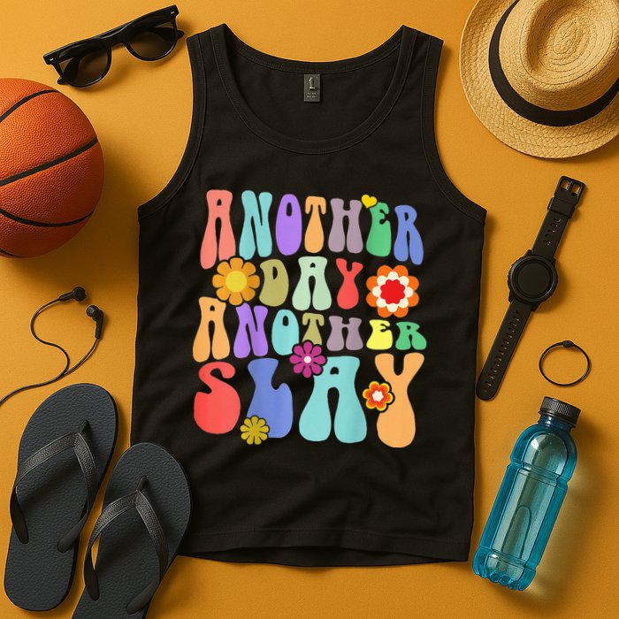 Another Day Another Slay Groovy Inspired Positive Vibes Tank Top