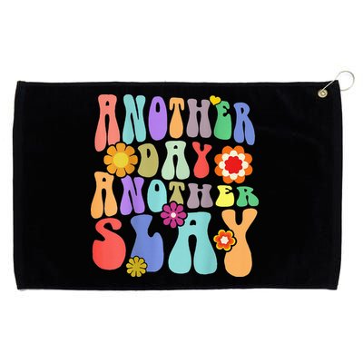 Another Day Another Slay Groovy Inspired Positive Vibes Grommeted Golf Towel