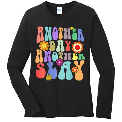 Another Day Another Slay Groovy Inspired Positive Vibes Ladies Long Sleeve Shirt