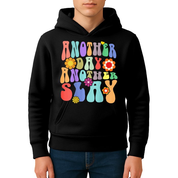 Another Day Another Slay Groovy Inspired Positive Vibes Kids Hoodie
