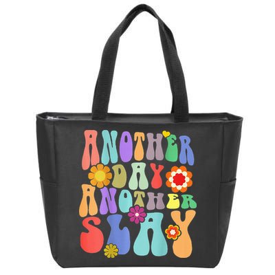 Another Day Another Slay Groovy Inspired Positive Vibes Zip Tote Bag