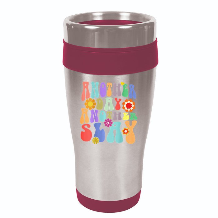 Another Day Another Slay Groovy Inspired Positive Vibes 16oz Travel Tumbler