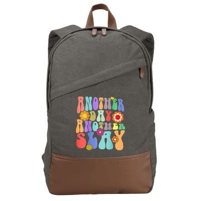 Another Day Another Slay Groovy Inspired Positive Vibes Cotton Canvas Backpack
