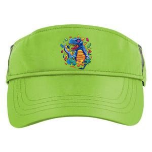 Autism Dinosaur And Puzzle Pieces Adult Drive Performance Visor