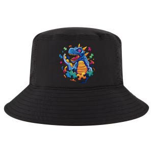 Autism Dinosaur And Puzzle Pieces Cool Comfort Performance Bucket Hat