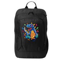 Autism Dinosaur And Puzzle Pieces City Backpack
