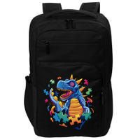 Autism Dinosaur And Puzzle Pieces Impact Tech Backpack