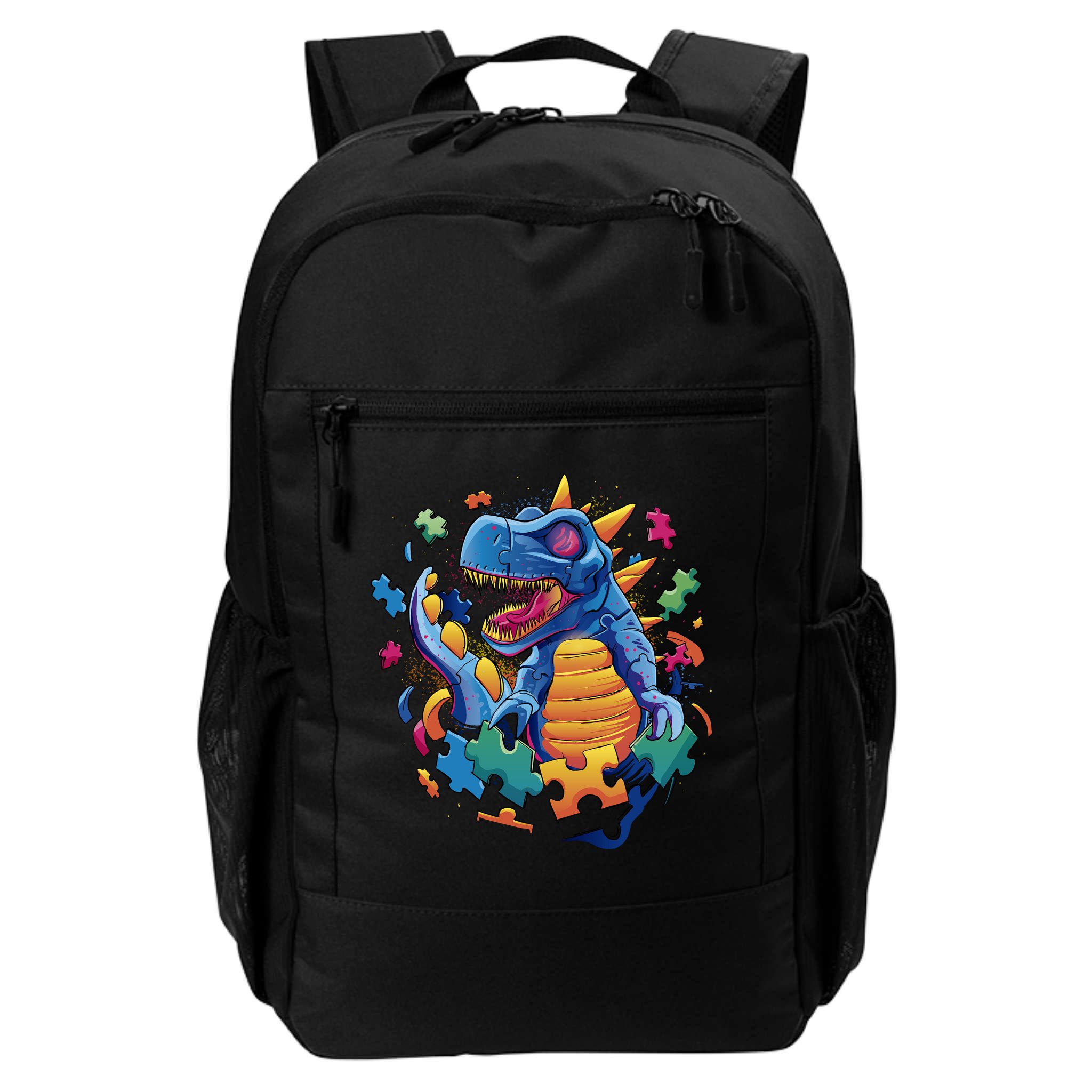 Autism Dinosaur And Puzzle Pieces Backpack