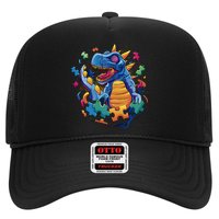 Autism Dinosaur And Puzzle Pieces Trucker Hat