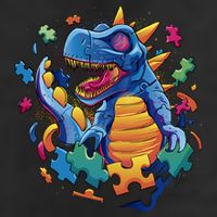 Autism Dinosaur And Puzzle Pieces Trucker Hat