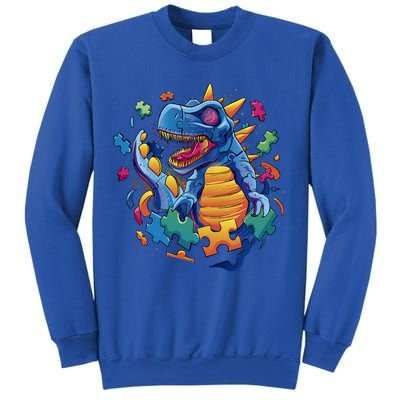 Autism Dinosaur And Puzzle Pieces Sweatshirt