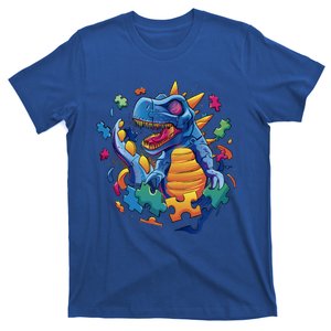 Autism Dinosaur And Puzzle Pieces T-Shirt