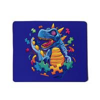 Autism Dinosaur And Puzzle Pieces Mousepad