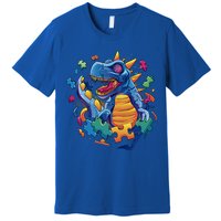 Autism Dinosaur And Puzzle Pieces Premium T-Shirt