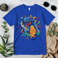 Autism Dinosaur And Puzzle Pieces Premium T-Shirt