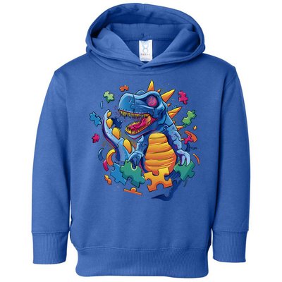 Autism Dinosaur And Puzzle Pieces Toddler Hoodie