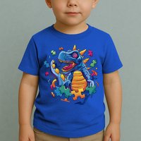 Autism Dinosaur And Puzzle Pieces Toddler T-Shirt