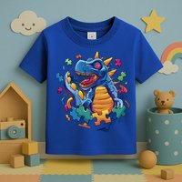 Autism Dinosaur And Puzzle Pieces Toddler T-Shirt