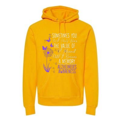 AlzheimerS Disease Awareness Dementia I Wear Purple Premium Hoodie