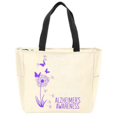 AlzheimerS Disease Awareness Dementia I Wear Purple Zip Tote Bag