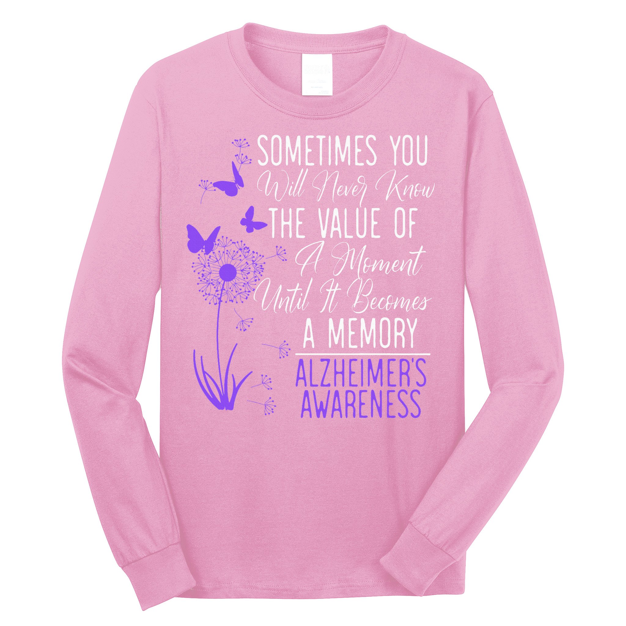 AlzheimerS Disease Awareness Dementia I Wear Purple Long Sleeve Shirt