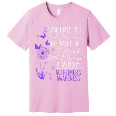 AlzheimerS Disease Awareness Dementia I Wear Purple Premium T-Shirt