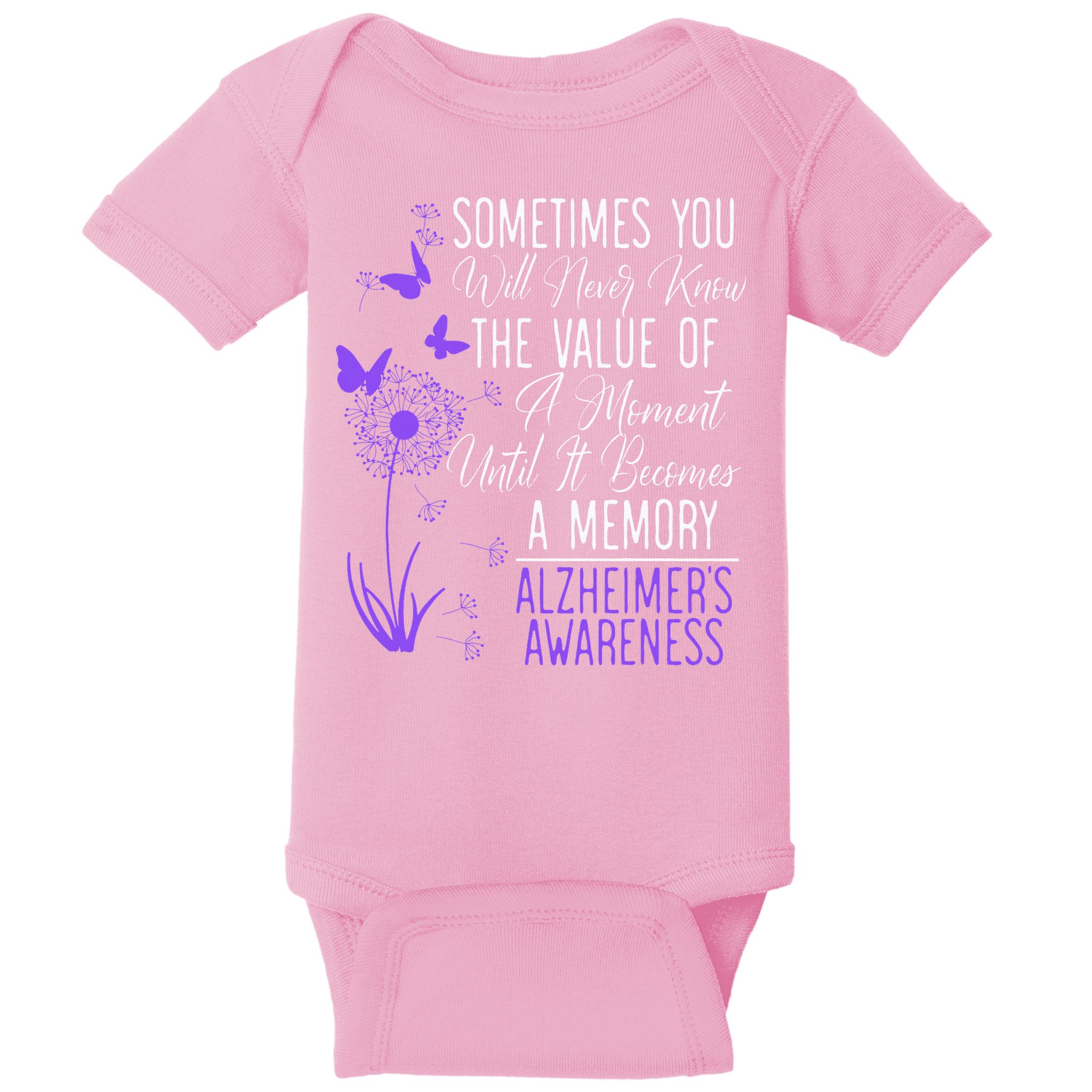 AlzheimerS Disease Awareness Dementia I Wear Purple Baby Bodysuit