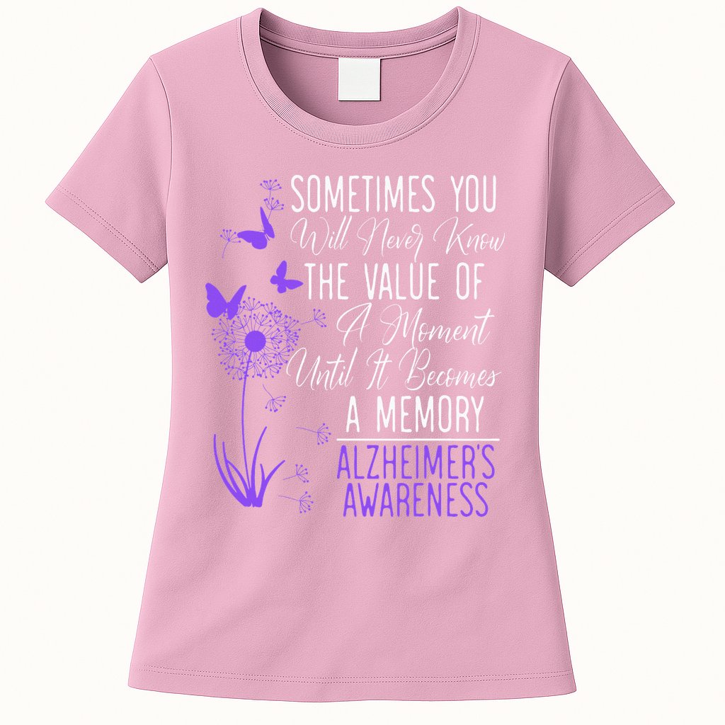 AlzheimerS Disease Awareness Dementia I Wear Purple Womens T-Shirt